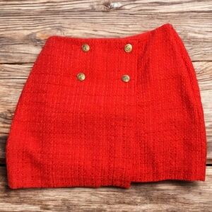 LOFT Boucle Tweed Mock Wrap Skirt